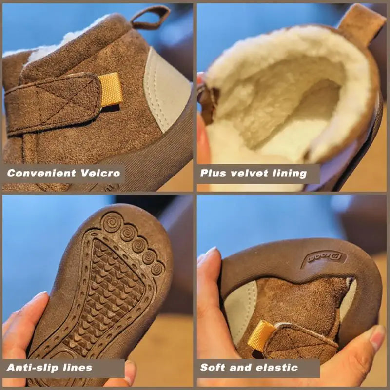 Toddler Boys Snow Boots Warm Plush Outdoor Shoes