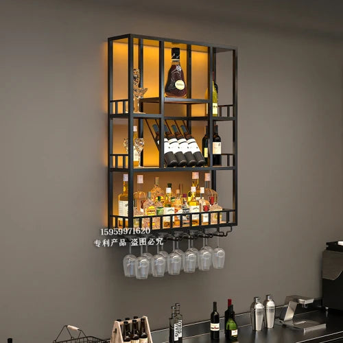 Club Hanging Wine Cabinet Shelf Whisky Liquor Display