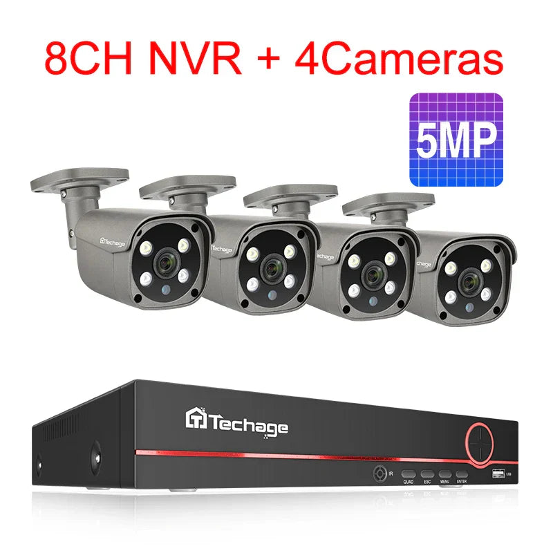 Techage 8CH 5MP 8MP Security Camera System 4K