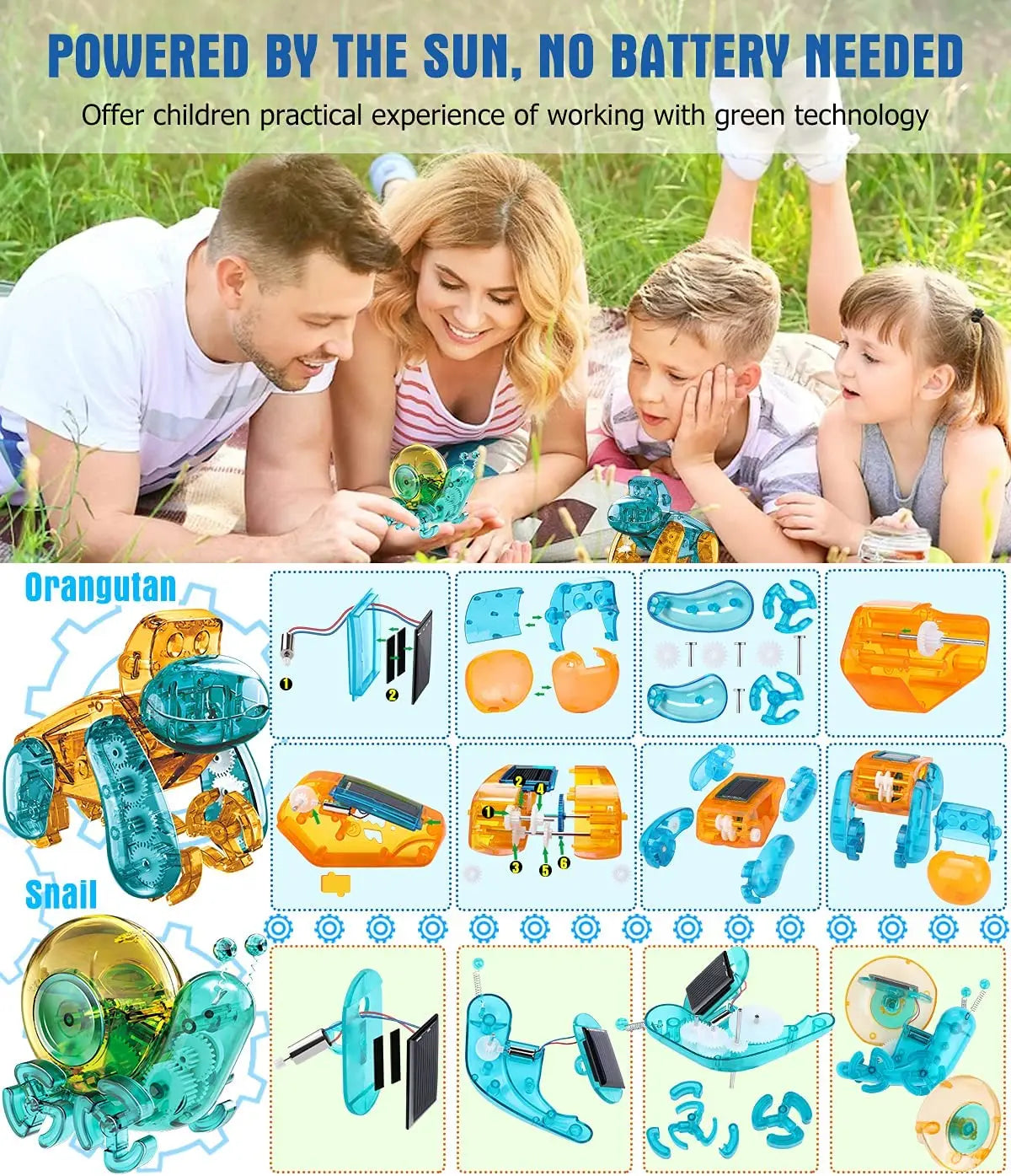 Science Experiment Solar Robot Toy Snail DIY Building