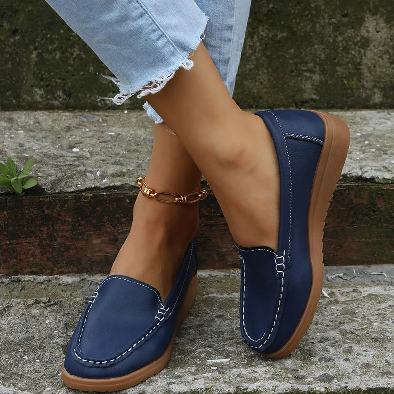 Casual Women's Shoes Women Design White Red Loafers
