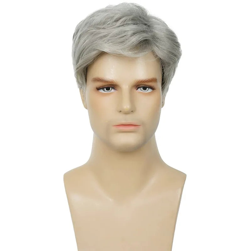 Men's wig 6 inches handsome shaggy short hair