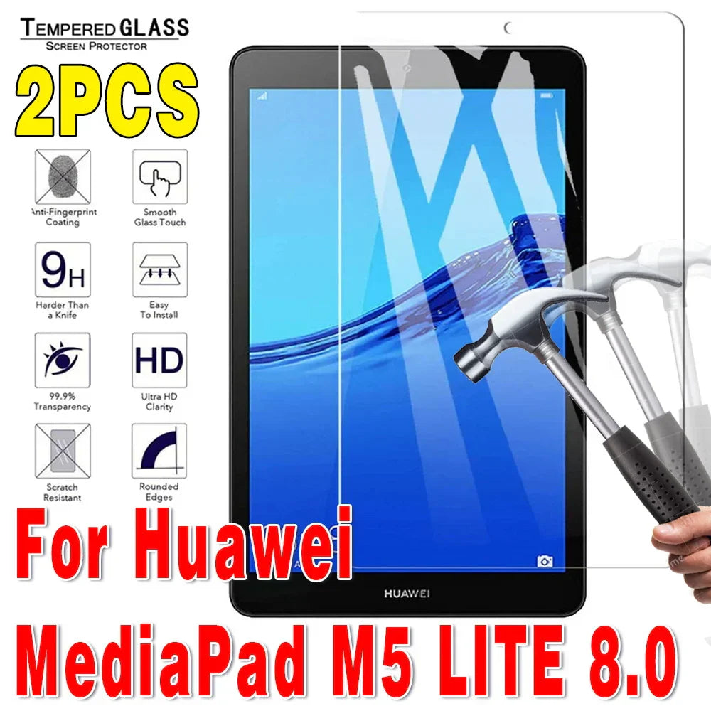2Pcs Tempered Glass Tablet Screen Protector for Huawei