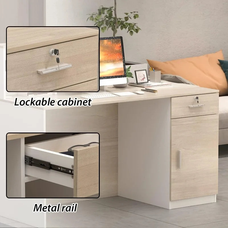 AIEGLE Reception Desk with Counter & Lockable Srotage