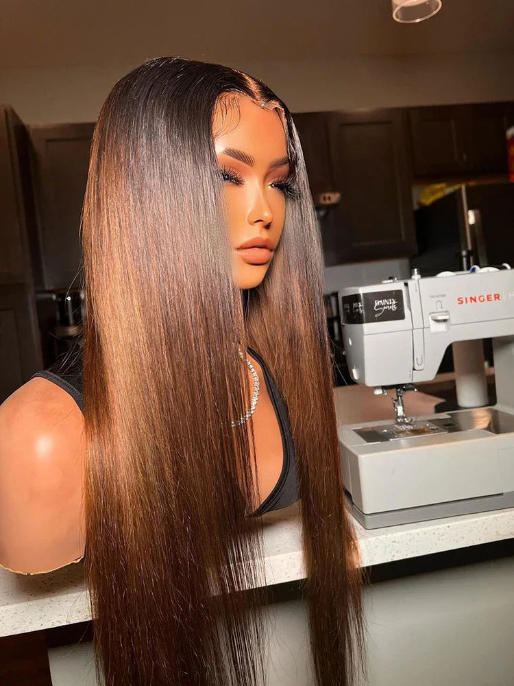 Chocolate Brown Straight 13X4 Lace Front Wig 180Density