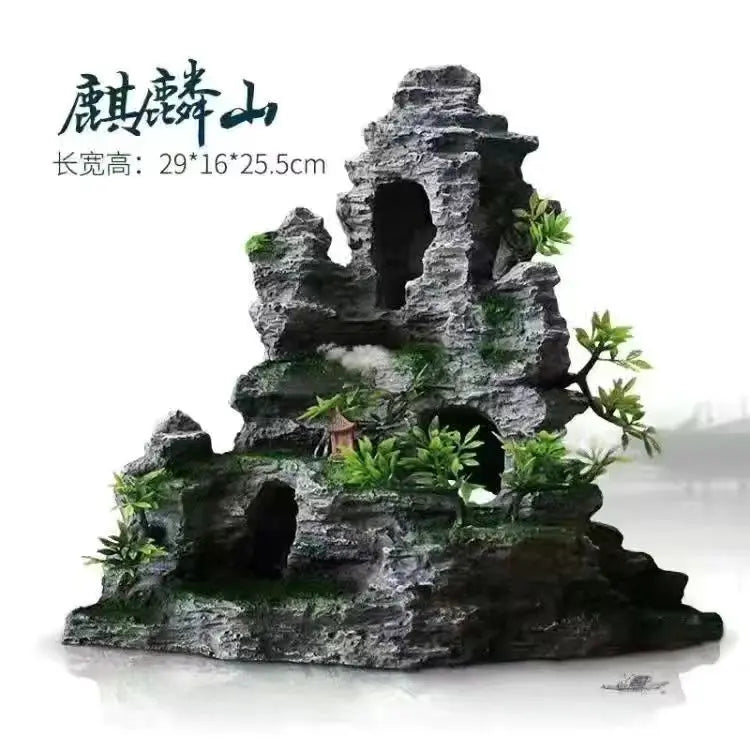 Fish Tank Landscaping Simulation Rockery Layout Aquarium Decoration