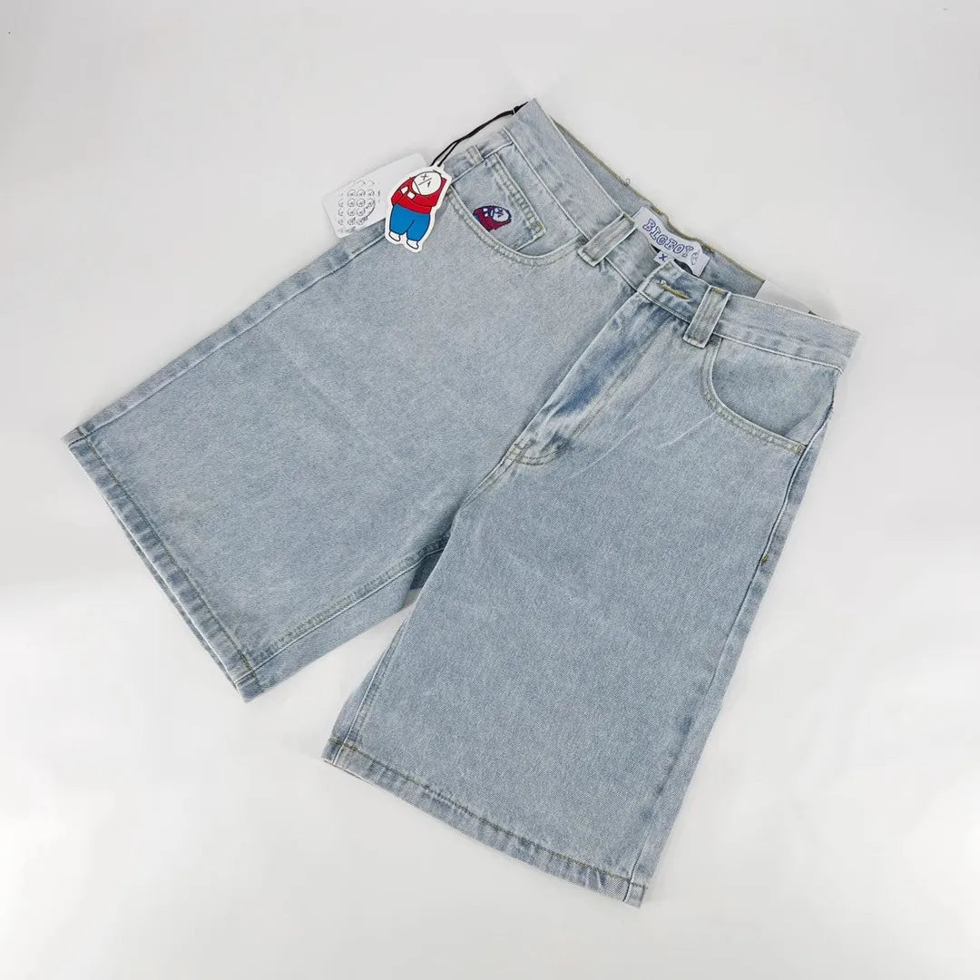 Retro Hip Hop Cartoon Graphic Streetwear Denim Shorts
