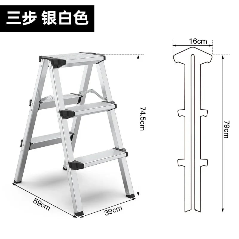 Multifunctional High Stools Kitchen Aluminum Alloy Herringbone Ladder