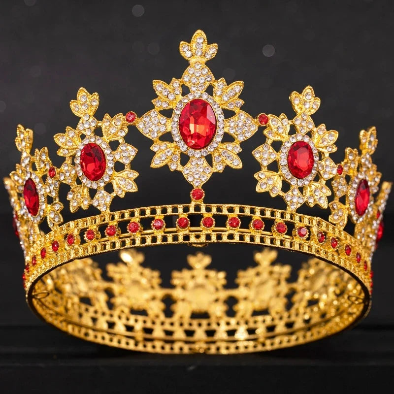 Crystal Rhinestone Round Crown Tiara Hair Jewelry Wedding