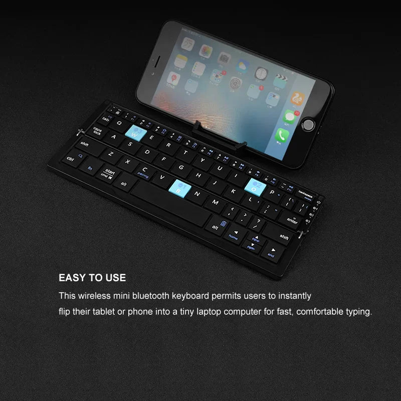 BOW Foldable Bluetooth Keyboard Rechargeable Keyboard Mini Folding
