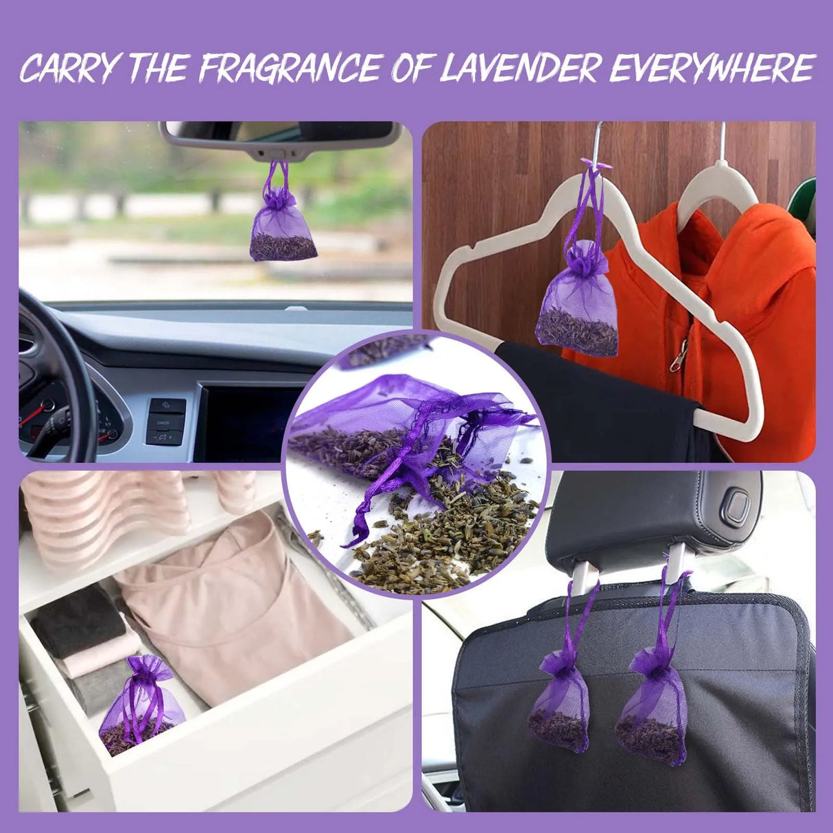 Lavender Scented Hanging Air For Drawers Wardrobes And