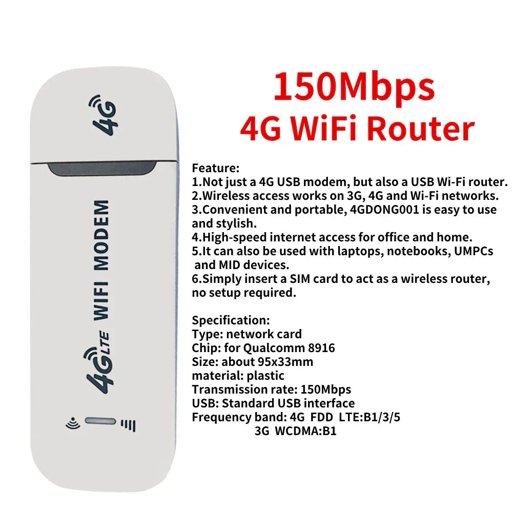 150Mbps 4G LTE WiFi Router Portable Pocket Wifi