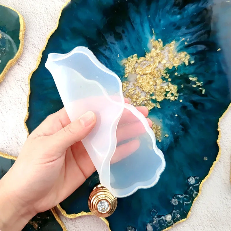 DM403 Irregular Marble Tea Cup Tray Doorplate Silicone