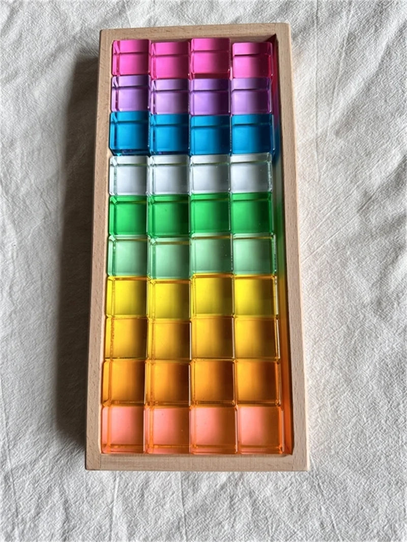 New Design Montessori Toys See Through Rainbow Lucite