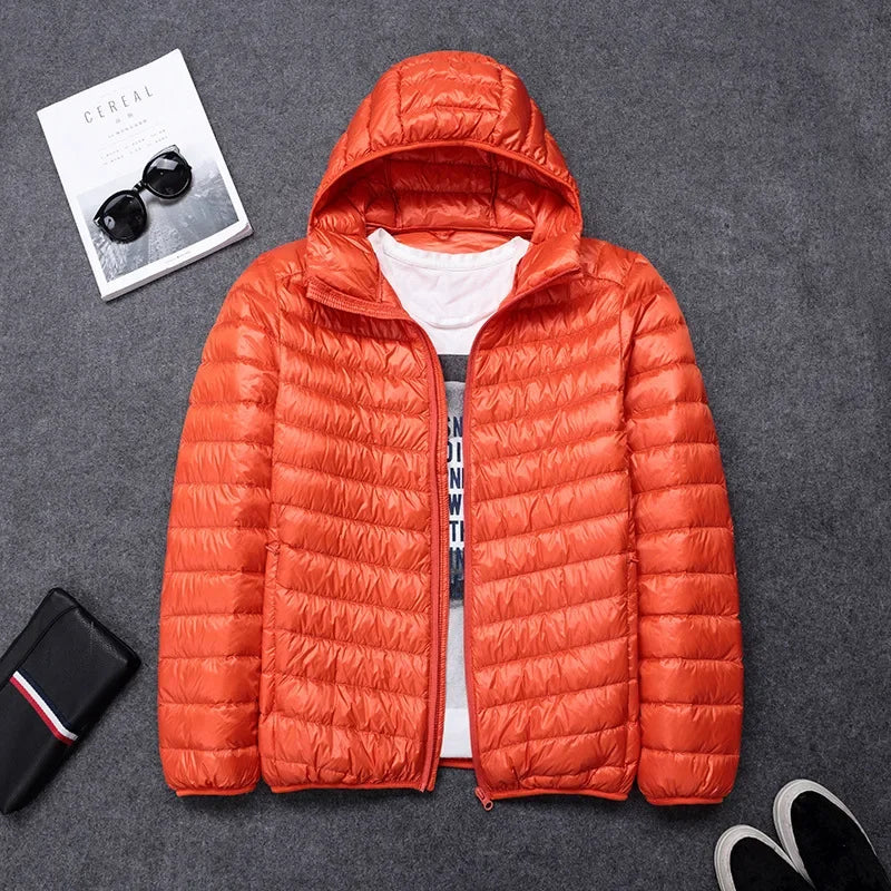 2024 new upscale men's white duck down jacket