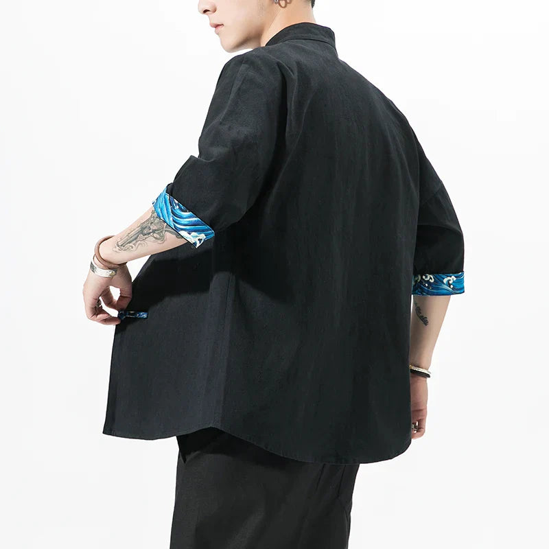 Male New Chinese Style Shirt Mens Tops Tang