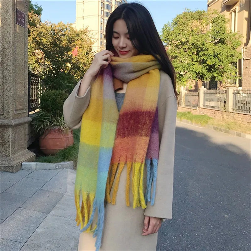 Winter Women Plaid Scarf Winter AC Pamanhmina Shawls