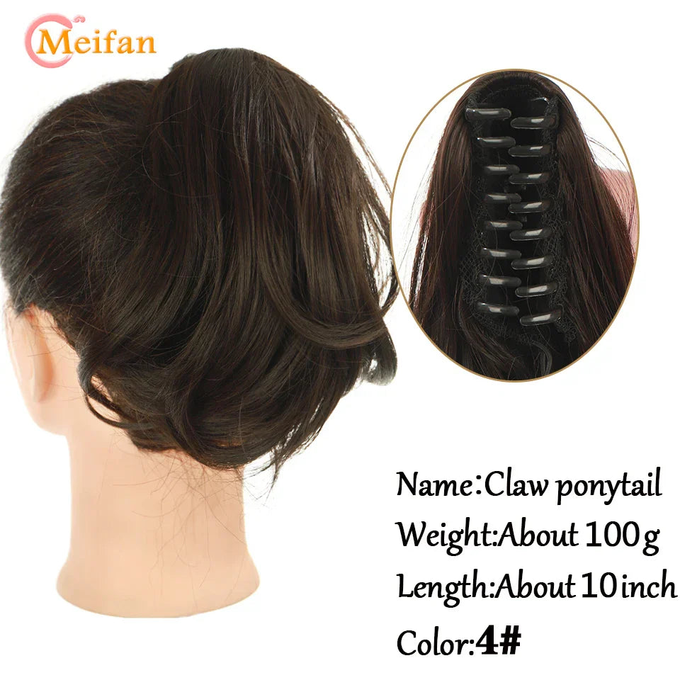 MEIFAN Long Synthetic Wavy Clip in Hair Ponytail