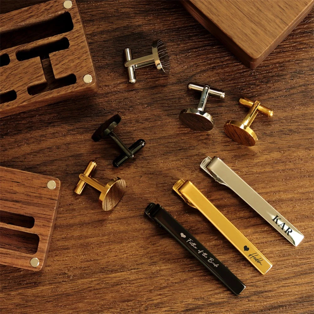 2023 Custom Bridegroom Wedding Cufflinks Sets Personalized Stainless