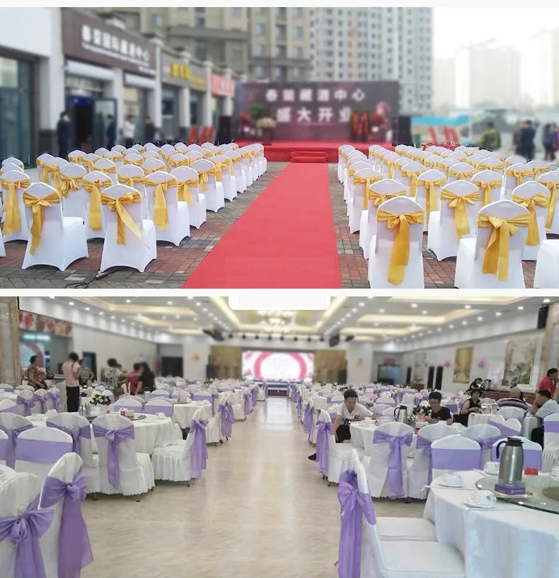 25pcs Rose Gold Satin Chair Bow Sashes Wedding