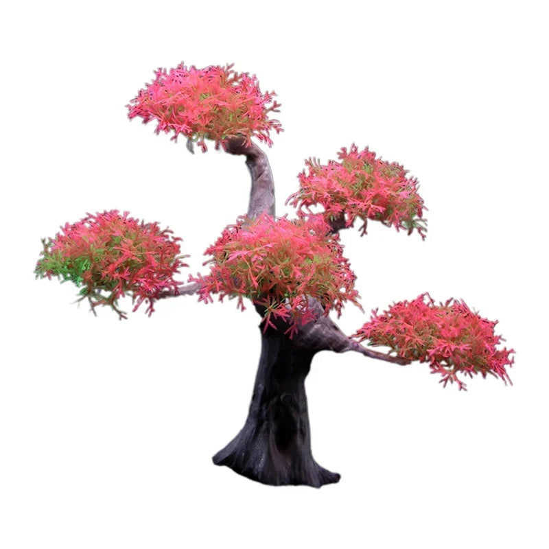 Green Artificial Tree for Aqua-Terrariums Plant Fish Bowl