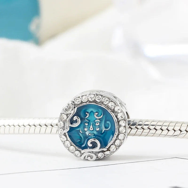 Disney Blue Enamel Ice Snow Olaf Pendant Fit