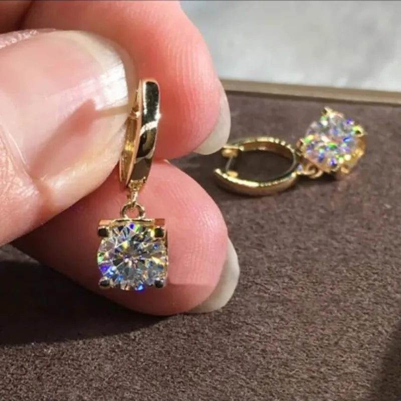 IOGOU D Moissanite 5mm Earrings 925 Sterling Silver