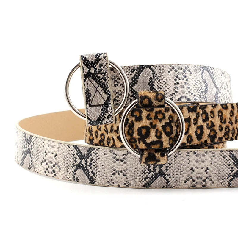 Women's Circle buckle PU Leather Belt For Women