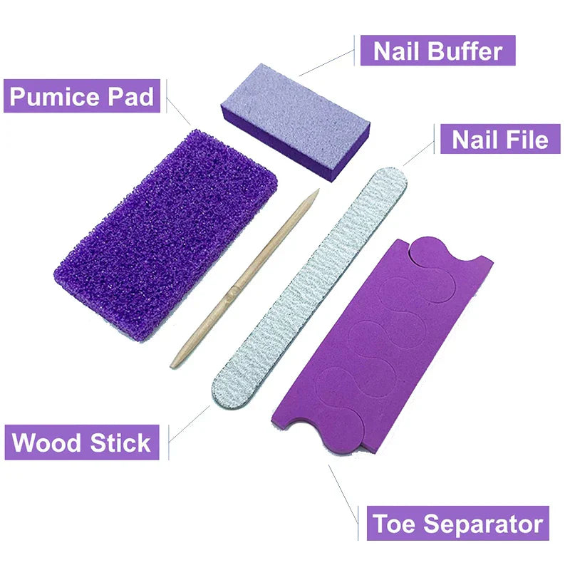 100Sets Disposable Pedicure Kits Manicure Care False Buffer