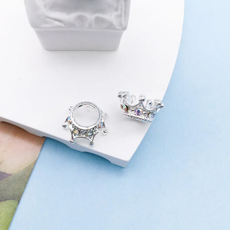 10PCS 4 Colors Rhinestone Insert Big Hole Crown