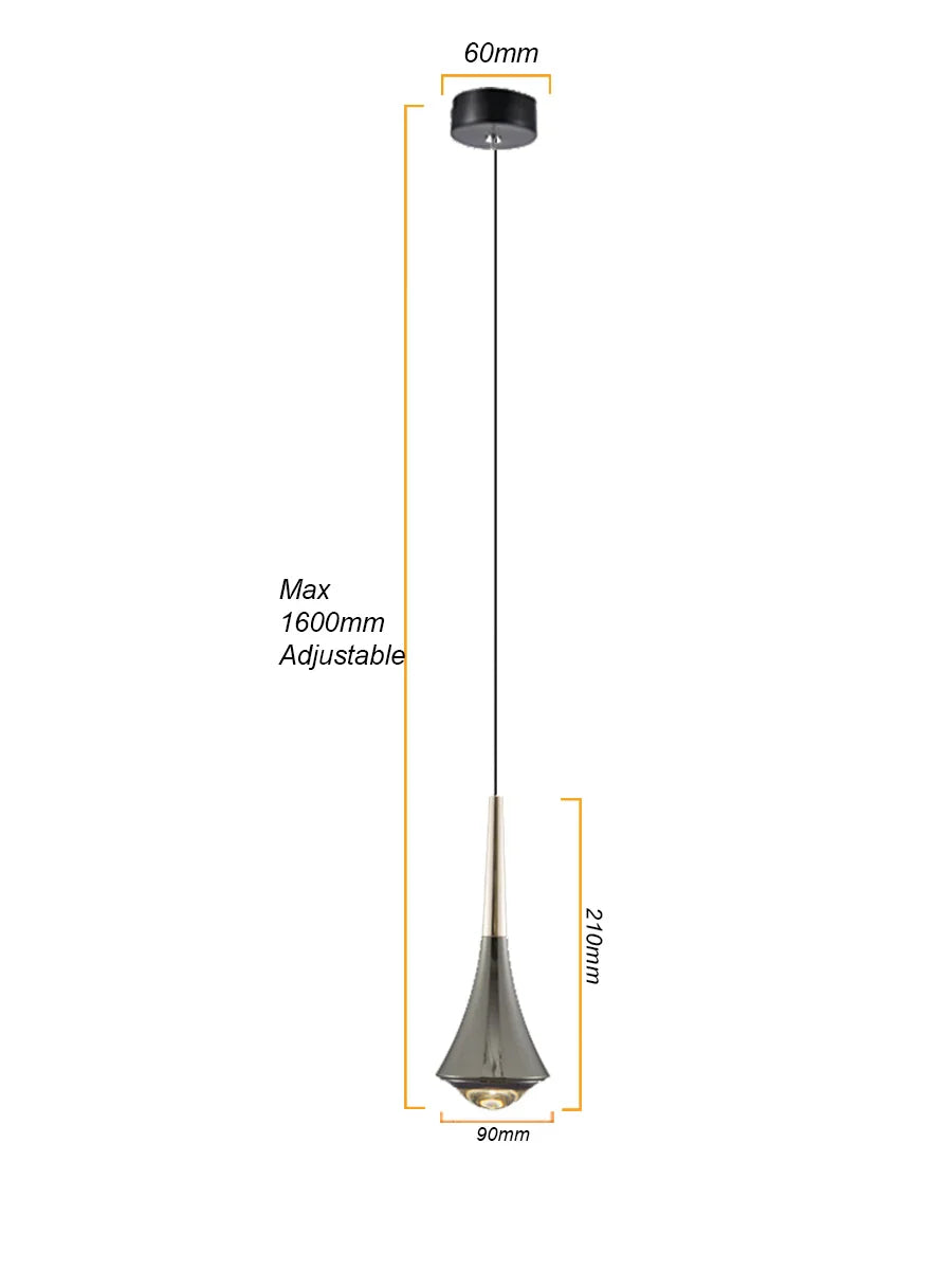 LED Pendant Lights Mirror Lamp Dimmable Aluminum&Acrylic Home