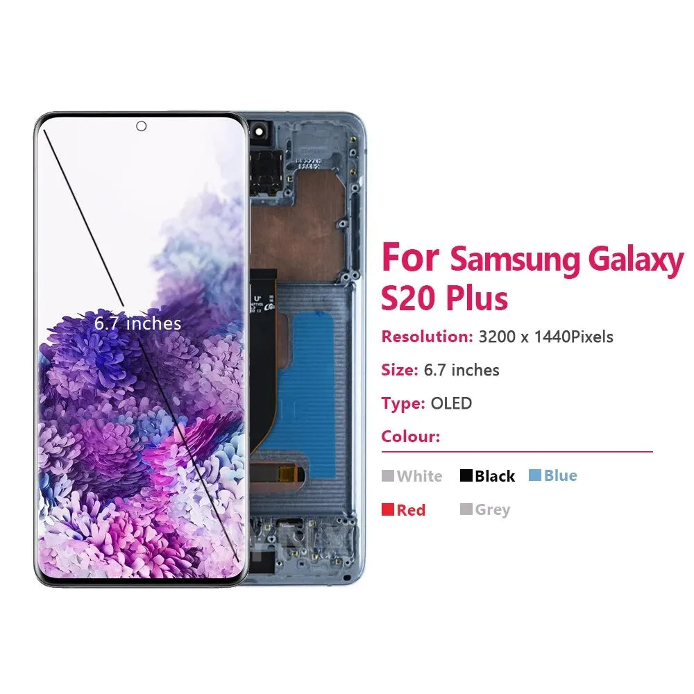 6.7" Screen For AMOLED S20 Plus With Frame
