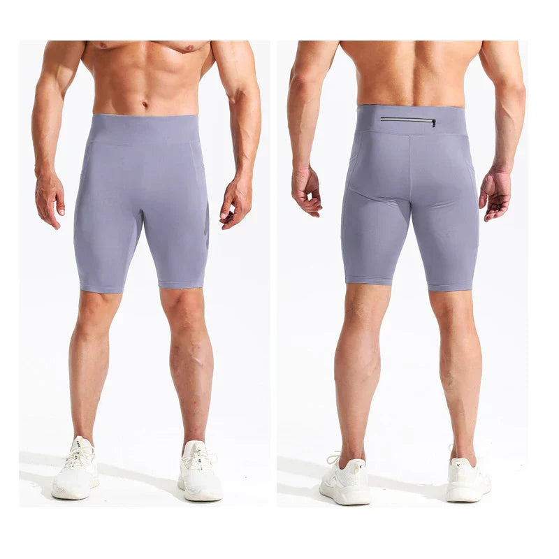 Men Compression Sport Shorts Breathable Pocket Gym Shorts