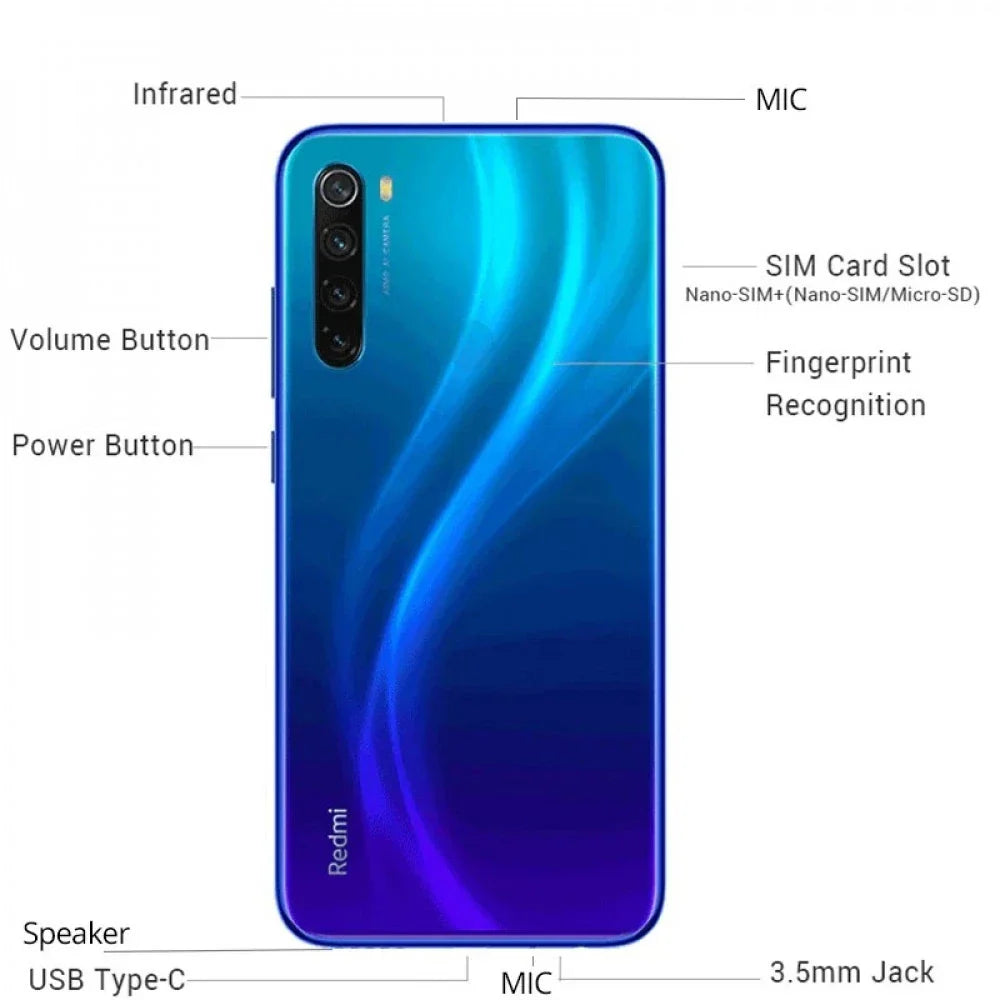Original Smartphone Xiaomi Redmi Note 8 celular Snapdragon