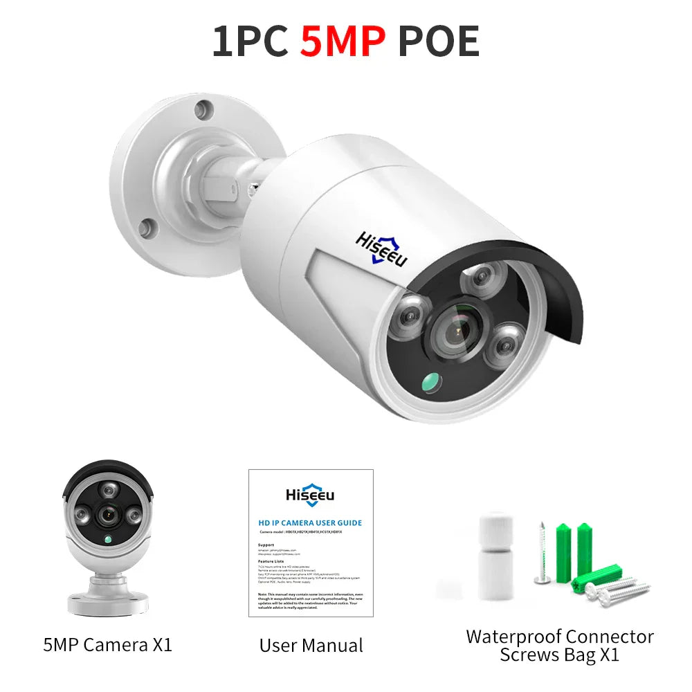 Hiseeu 5MP 4MP Audio IP Security Surveillance Camera