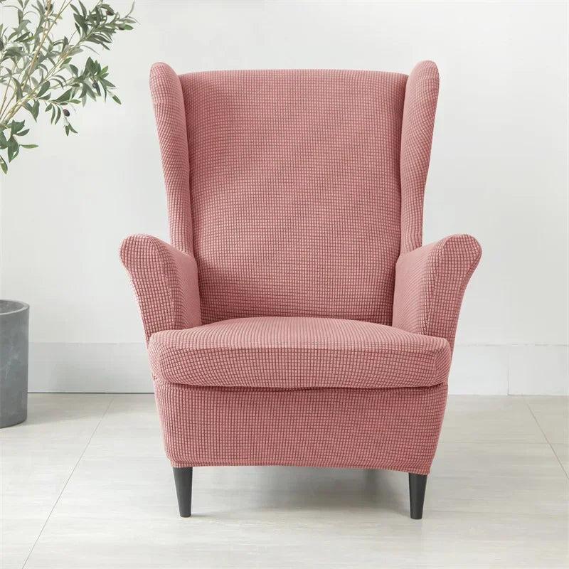 Polar Fleece Wing Chair Cover Stretch Wingback Sofa