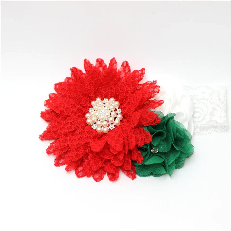 Baby girls Flower Headband Newborn Infant Pearl Flowers