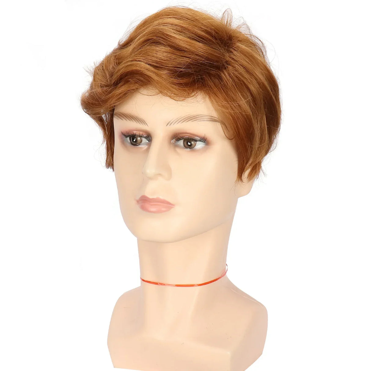 Synthetic Men's Wig Curly Short Golden Yellow Hair