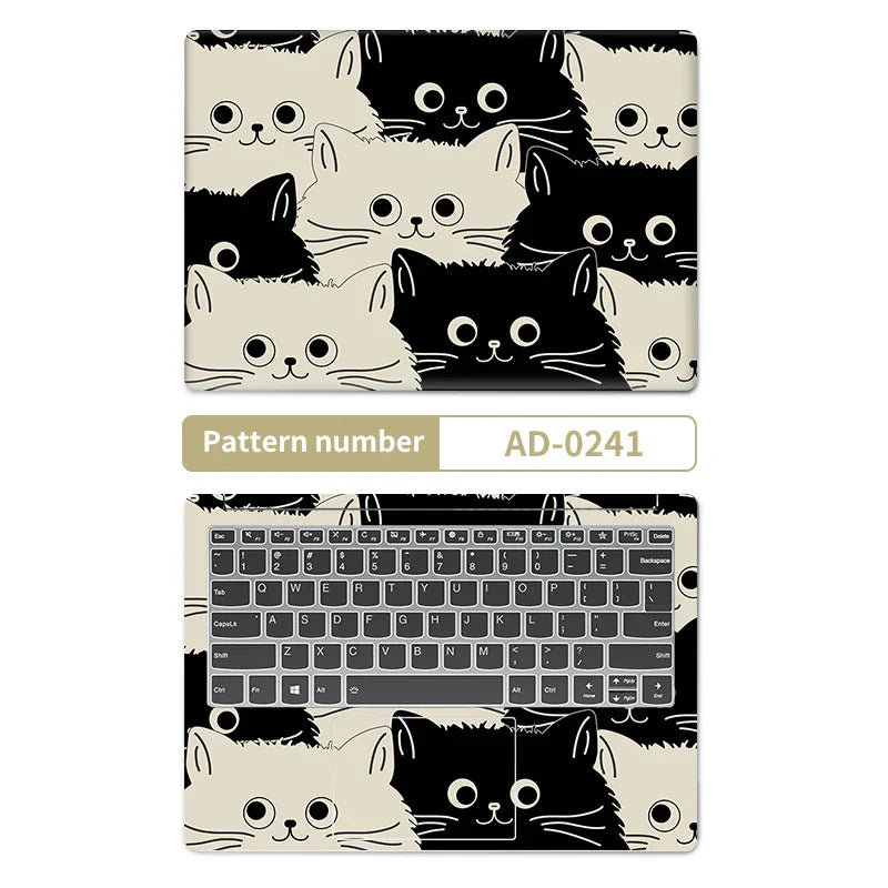 Laptop Skins Stickers Cat Cover Vinly Skin 13.3"15.6"17"Cartoon