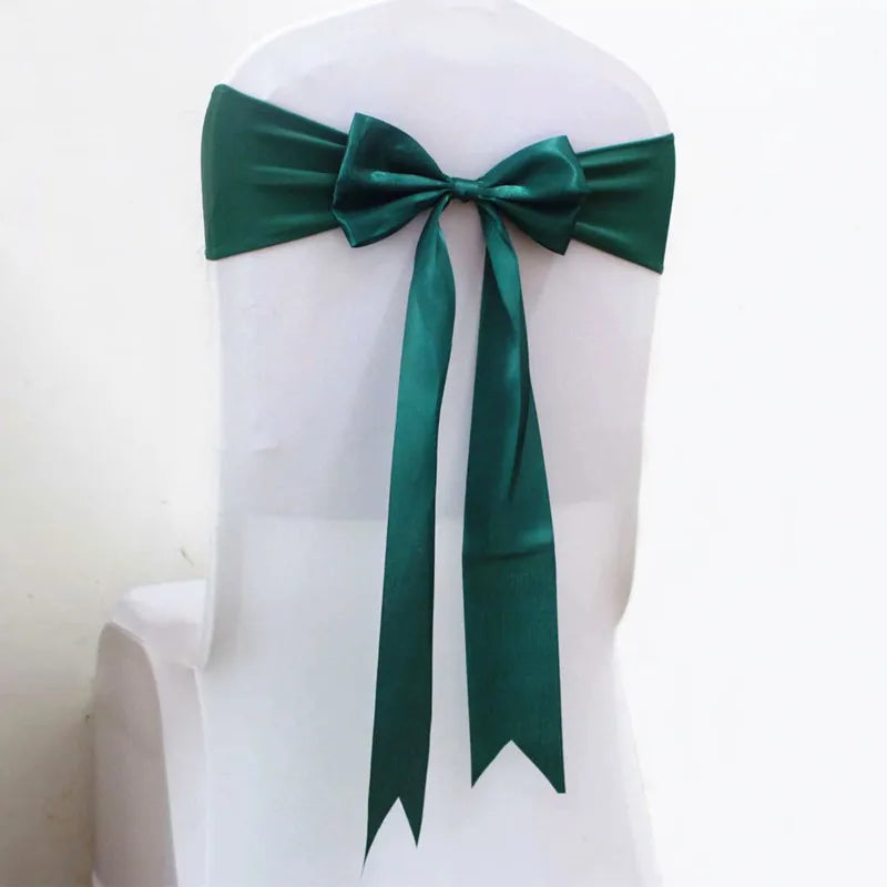 10pcs/50pcs Satin Spandex Chair Bow Band Ribbon Chair