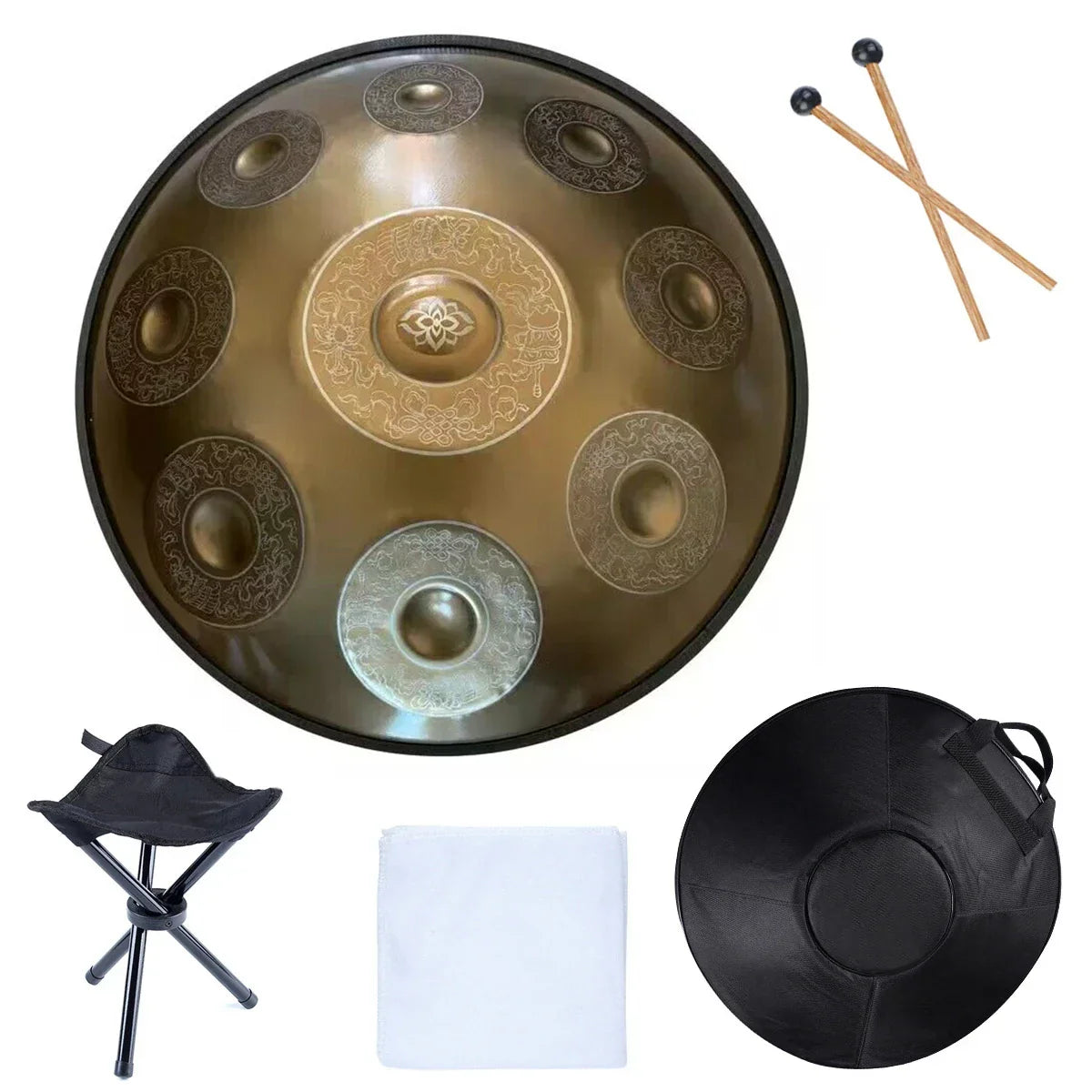Handpan Drum D Minor 9/10 Notes Steel Tongue