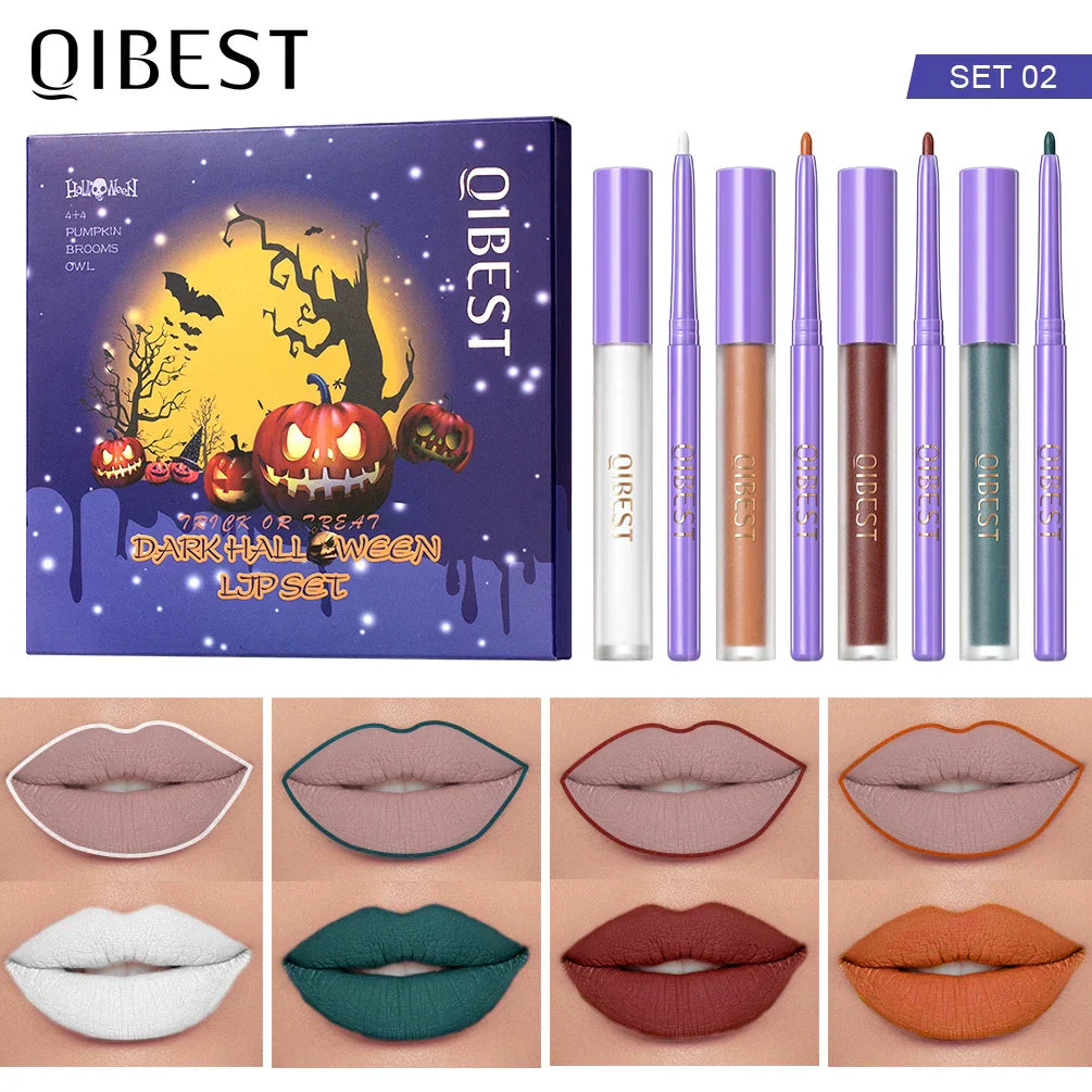 4 Matte Liquid Lipstick With 4 Lipliner Set