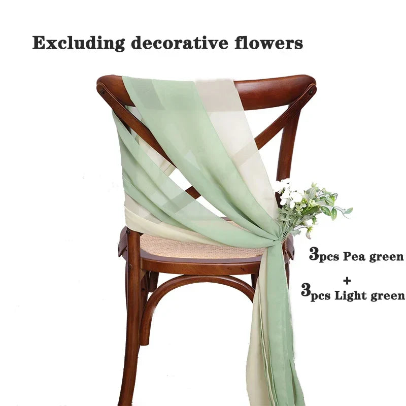 6PCS RUST Chiffon Chair Sashes 30 x 270cm