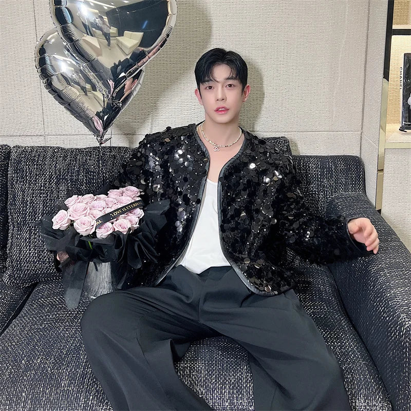 IEFB Sexy Man Jackets Fashion Korean Style Sequin