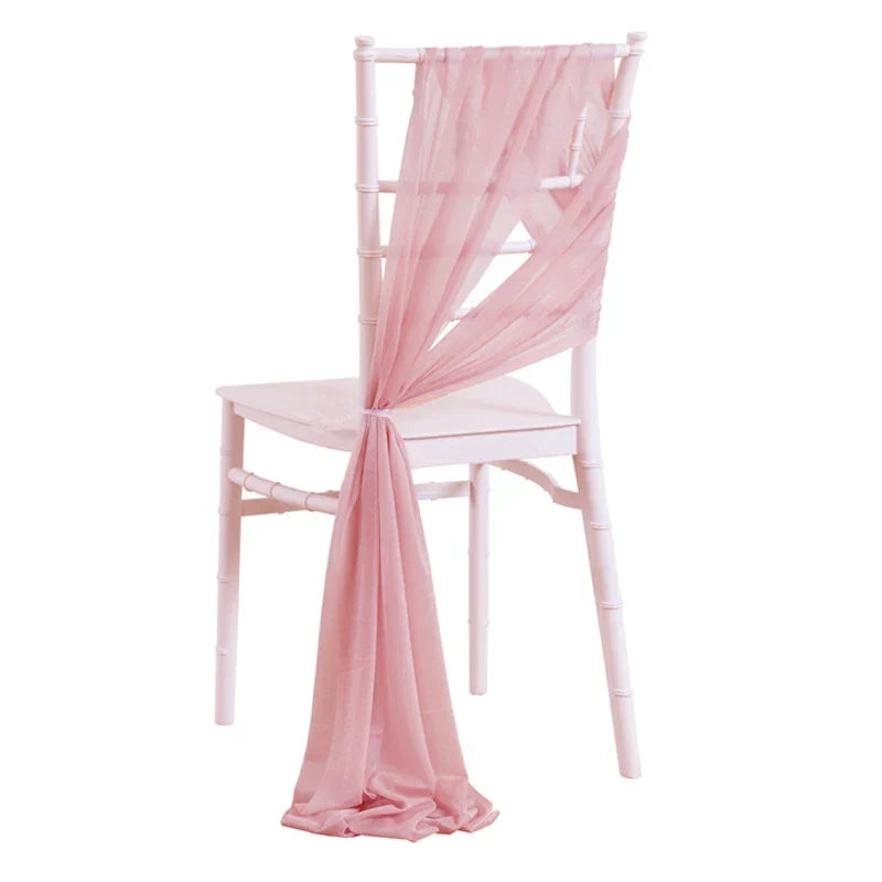 10/50PCS Chiffon Chair Sashes Wedding Chair Decoration 17x250cm