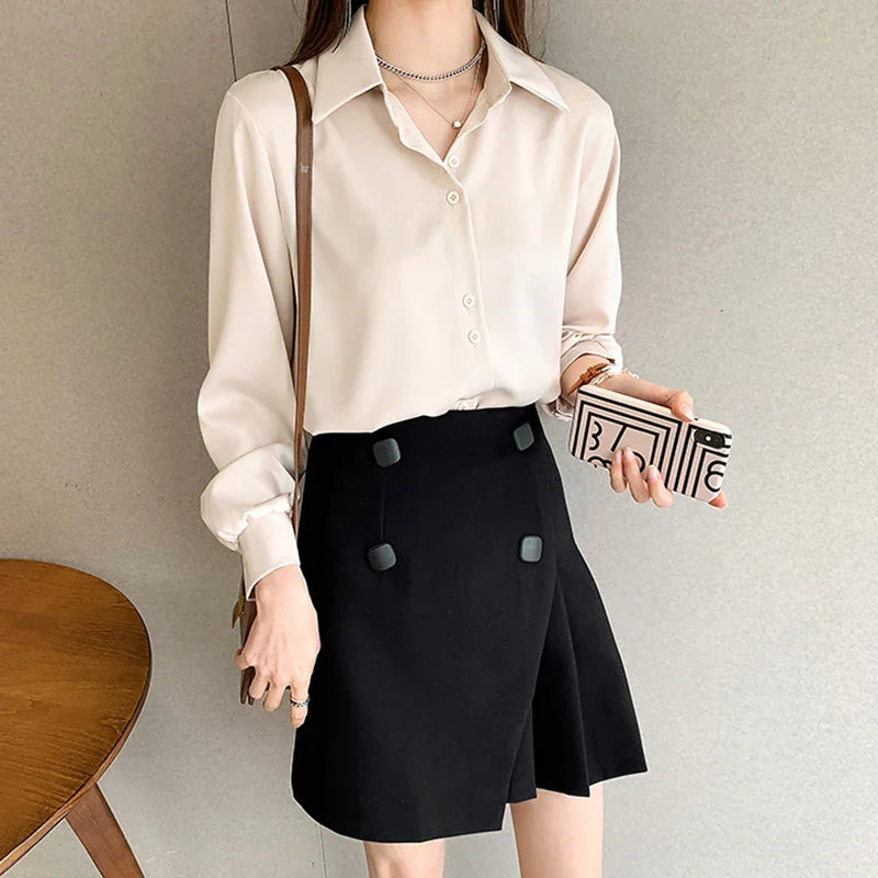 Plus Size Shirts Spring Summer Fashion Female Long