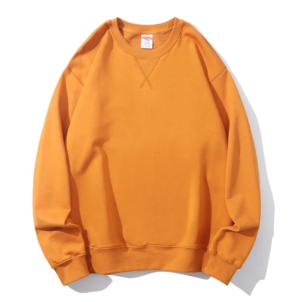 Autumn Winter 380g Cotton Heavy Hoodie Round Neck