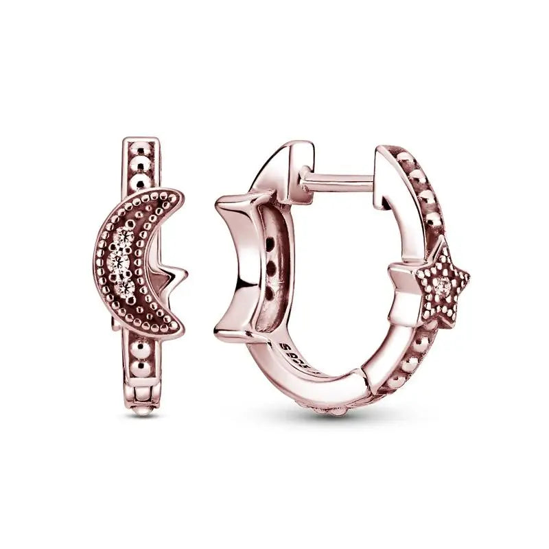 Rose Gold Hoop Earrings For Women 925 Silver