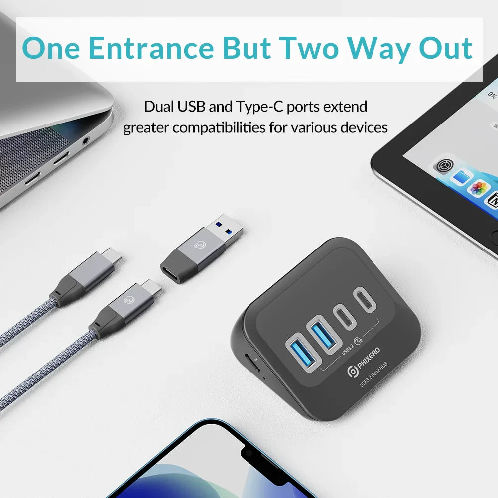 PHIXERO USB 3.2 Docking Station Hub 10Gbps Splitter