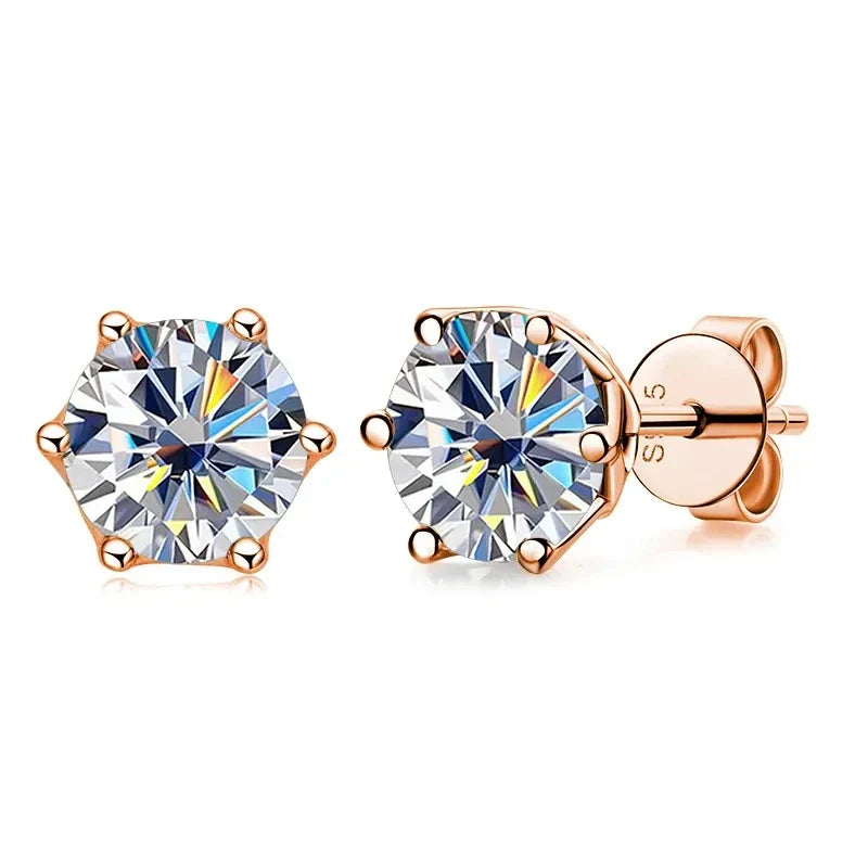 GRA 0.5ct-1ct D Color Certified Moissanite Stud Earrings